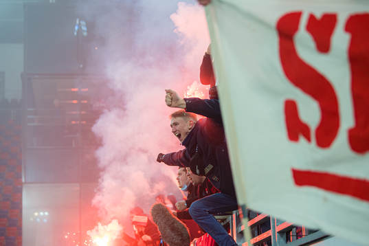 Spectators in the stands