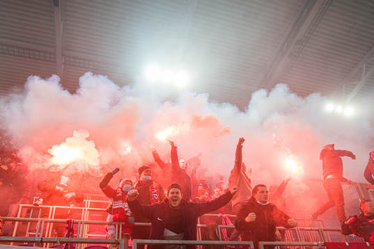 Spectators in the stands
