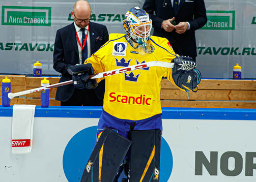 Goalkeeper Magnus Hellberg of Sweden
