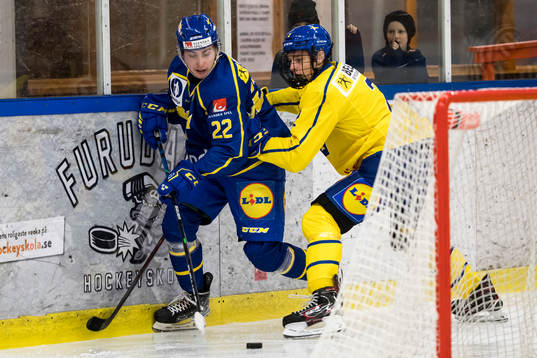 Sverige U19 Ludwig Persson och Sverige U18 Dennis Good Bogg
