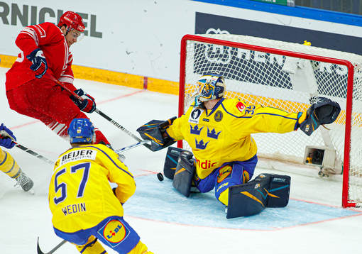 Goalkeeper Magnus Hellberg of Sweden