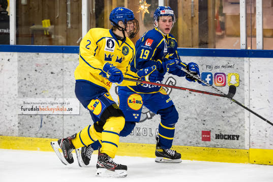 Sverige U18 Dennis Good Bogg och Sverige U19 Gabriel Kangas