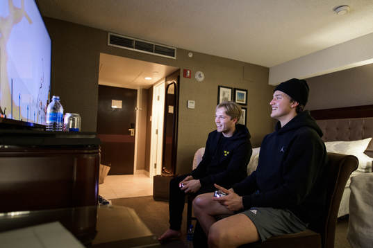 Zion Nybeck and Oskar Olausson of the Swedish under-20