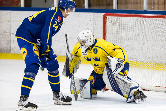Sverige U19 William Strömgren och Sverige U18 målvakt