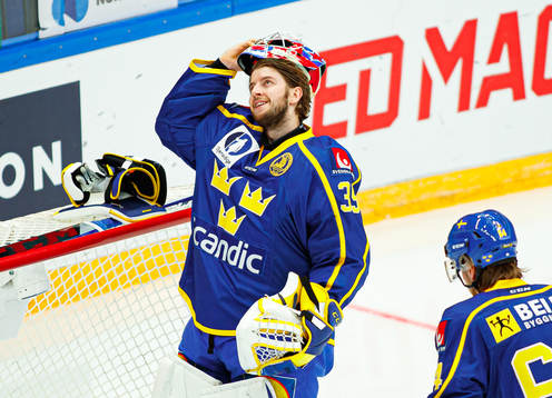 Goalkeeper Adam Reideborn of Sweden