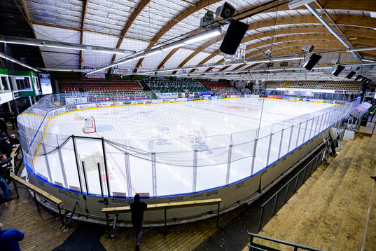 Interiör vy från Nelson Garden arena före