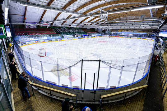 Interiör vy från Nelson Garden arena före