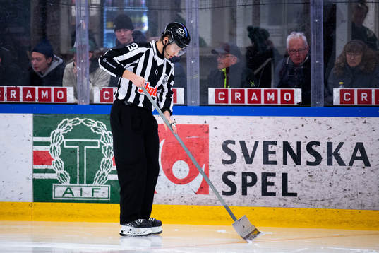 Domaren fixar med isen