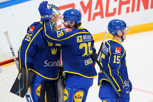Goalkeeper Magnus Hellberg, Oscar Engsund and Gustav Rydahl