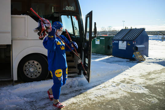 Alexander Holtz of the Swedish under-20 national ice hockey