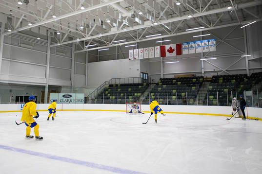 General view of the Swedish under-20 national ice hockey