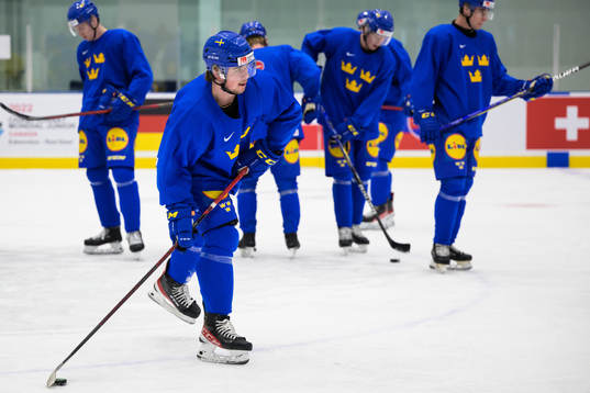 Alexander Holtz of the Swedish under-20 national ice hockey