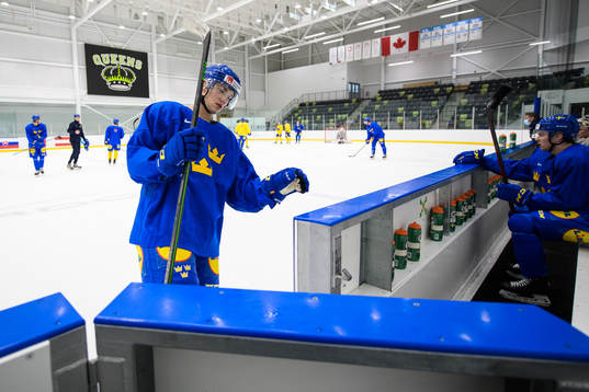 William Eklund of the Swedish under-20 national ice hockey