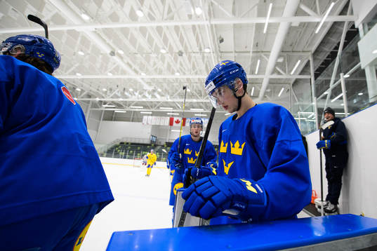 William Eklund of the Swedish under-20 national ice hockey