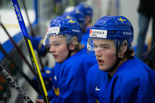 Oskar Olausson of the Swedish under-20 national ice hockey