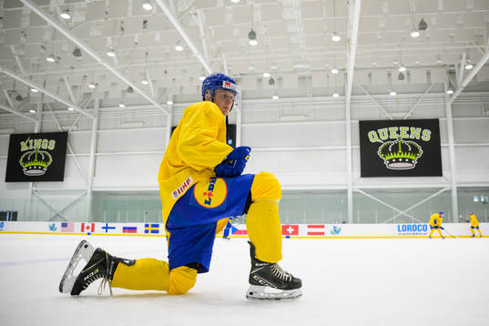 Oskar Magnusson of the Swedish under-20 national ice hockey