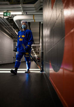 Emil Andrae of the Swedish under-20 national ice hockey team