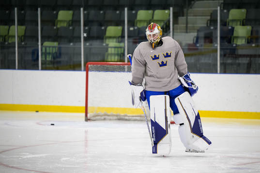 Goaltender Jesper Wallstedt of the Swedish under-20