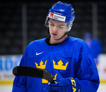 Helge Grans of the Swedish under-20 national ice hockey team