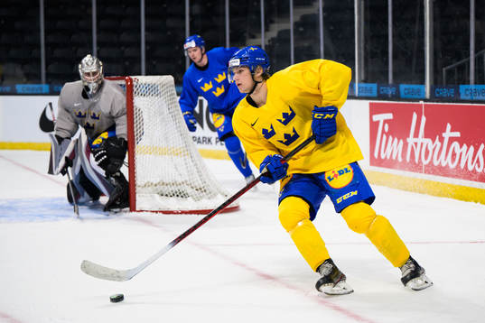 Fabian Lysell of the Swedish under-20 national ice hockey
