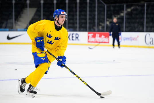 Elias Stenman of the Swedish under-20 national ice hockey