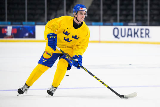 Elias Stenman of the Swedish under-20 national ice hockey