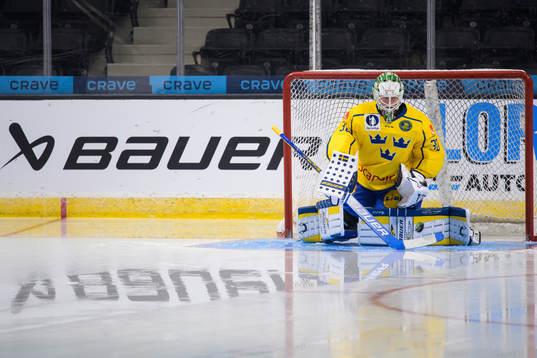 Goaltender Calle Clang of the Swedish under-20 national ice