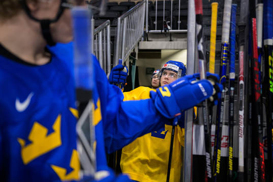 Elliot Ekmark of the Swedish under-20 national ice hockey