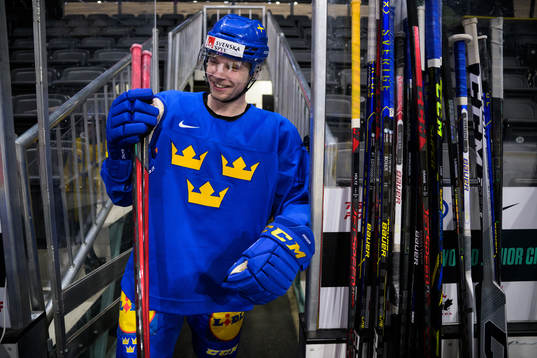 Anton Olsson of the Swedish under-20 national ice hockey
