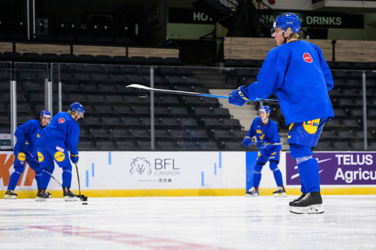 Emil Andrae of the Swedish under-20 national ice hockey team