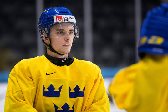 Elias Stenman of the Swedish under-20 national ice hockey