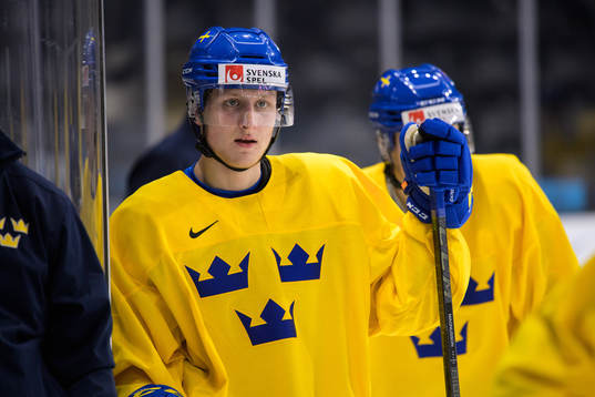 Oskar Magnusson of the Swedish under-20 national ice hockey