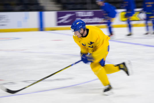Zion Nybeck of the Swedish under-20 national ice hockey team