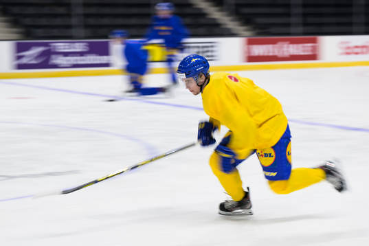 Joel Nyström of the Swedish under-20 national ice hockey