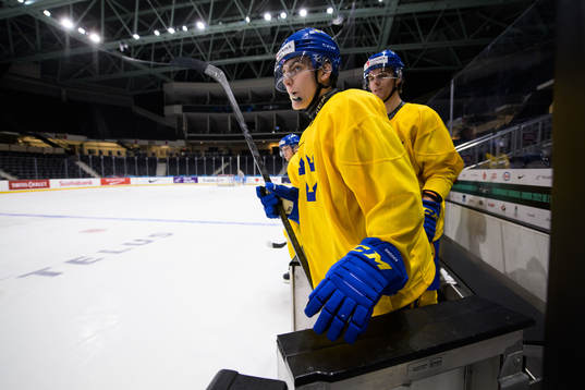 Joel Nyström of the Swedish under-20 national ice hockey