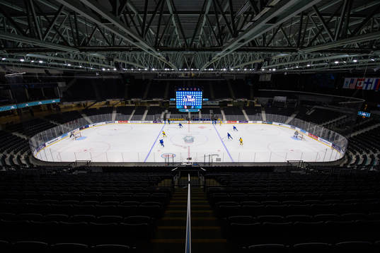 General view of the Swedish under-20 national ice hockey