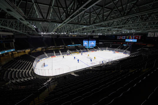 General view of the Swedish under-20 national ice hockey