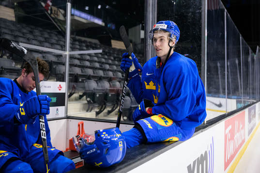 Simon Edvinsson of the Swedish under-20 national ice hockey