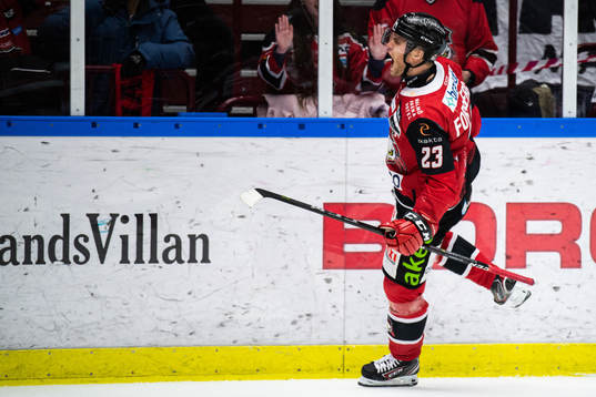 Malmö Redhawks Christoffer Forsberg jublar