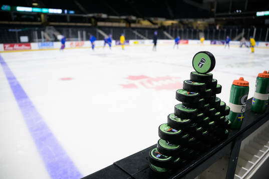 Pucks piled up