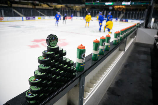 Pucks piled up