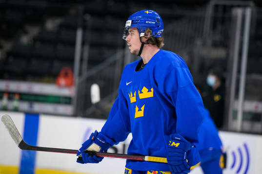 Alexander Holtz of the Swedish under-20 national ice hockey