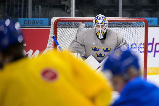 Goaltender Jesper Wallstedt of the Swedish under-20