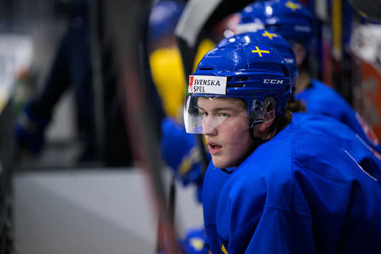 Oskar Olausson of the Swedish under-20 national ice hockey