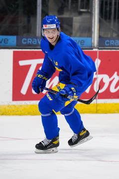 Oskar Olausson of the Swedish under-20 national ice hockey
