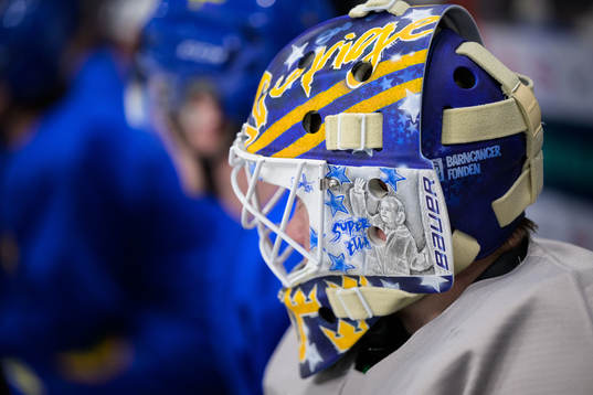 Goaltender Calle Clang of the Swedish under-20 national ice