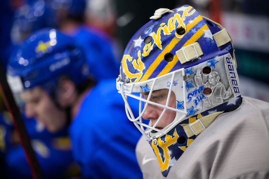 Goaltender Calle Clang of the Swedish under-20 national ice