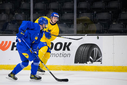 Zion Nybeck of the Swedish under-20 national ice hockey team