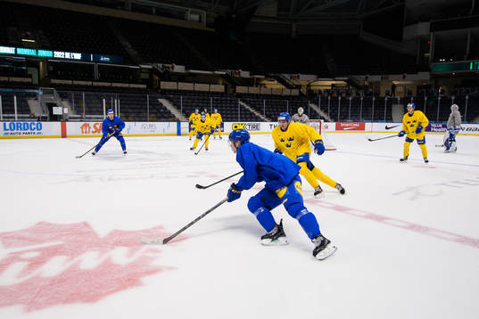 William Eklund of the Swedish under-20 national ice hockey