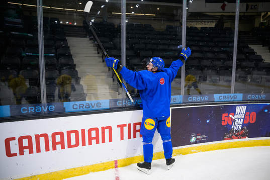 Emil Andrae of the Swedish under-20 national ice hockey